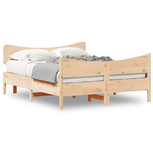 vidaXL Bed Frame without Mattress 135x190 cm Double Solid Wood Pine