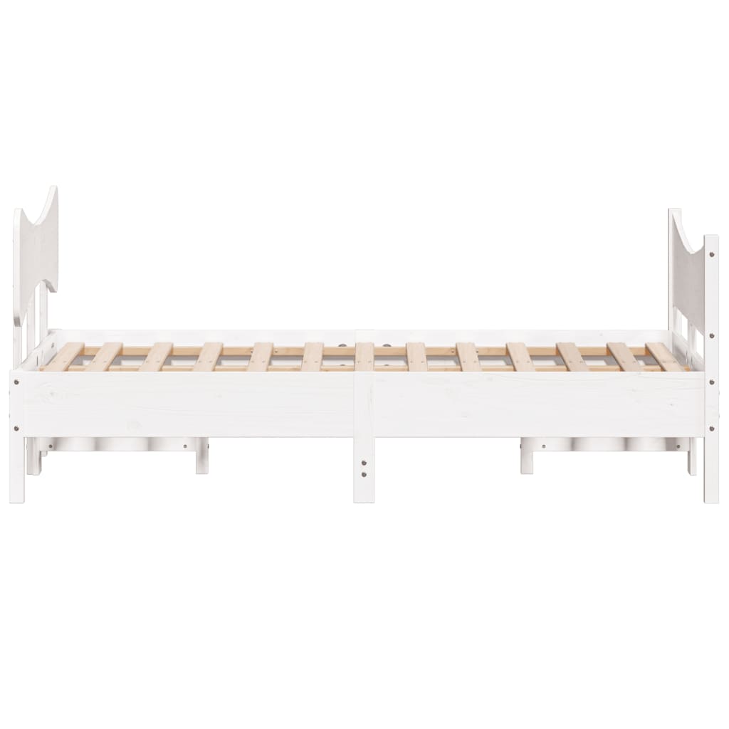 vidaXL Bed Frame without Mattress White 120x190 cm Small Double Solid Wood Pine