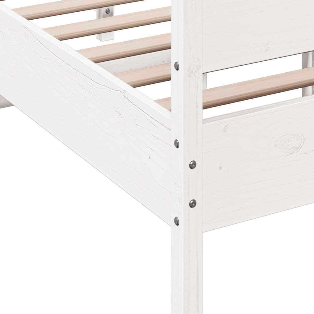 vidaXL Bed Frame without Mattress White 120x190 cm Small Double Solid Wood Pine