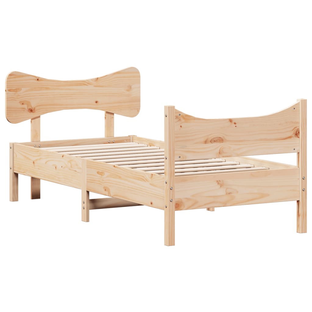 vidaXL Bed Frame without Mattress 75x190 cm Small Single Solid Wood Pine