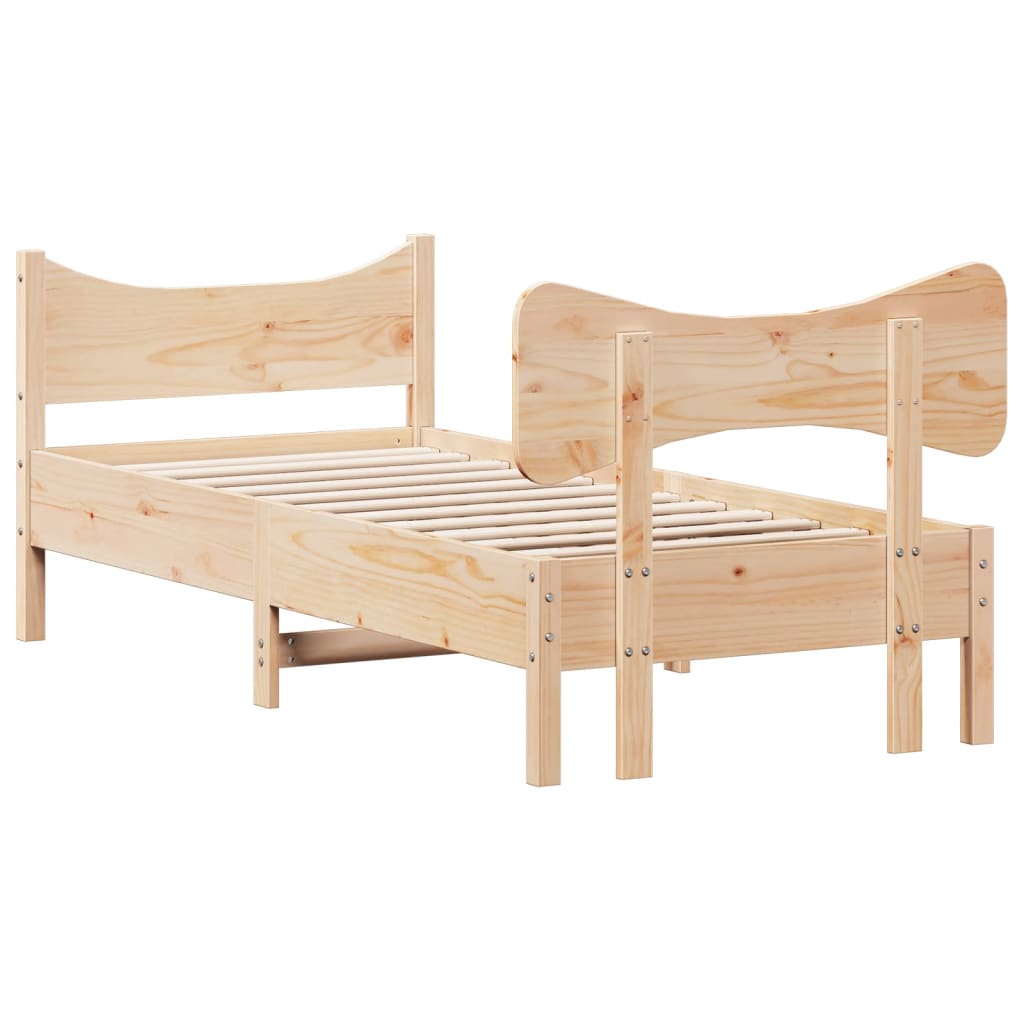 vidaXL Bed Frame without Mattress 75x190 cm Small Single Solid Wood Pine