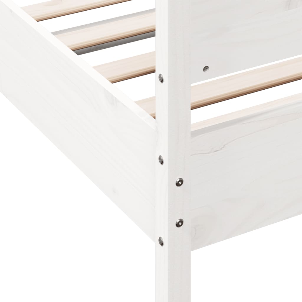 vidaXL Bed Frame without Mattress White 75x190 cm Small Single Solid Wood Pine