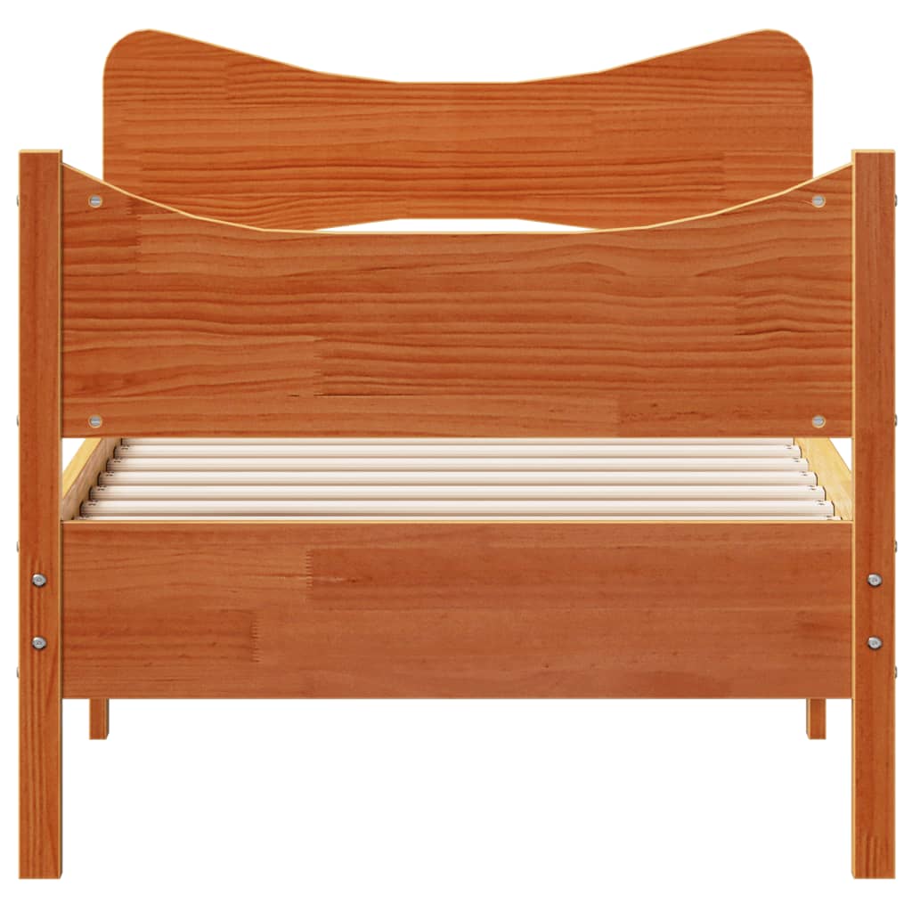 Bed Frame without Mattress Wax Brown 75x190 cm Small Single Solid Wood Pine