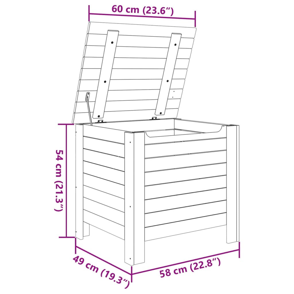 vidaXL Storage Box with Lid RANA 60x49x54 cm Solid Wood Pine