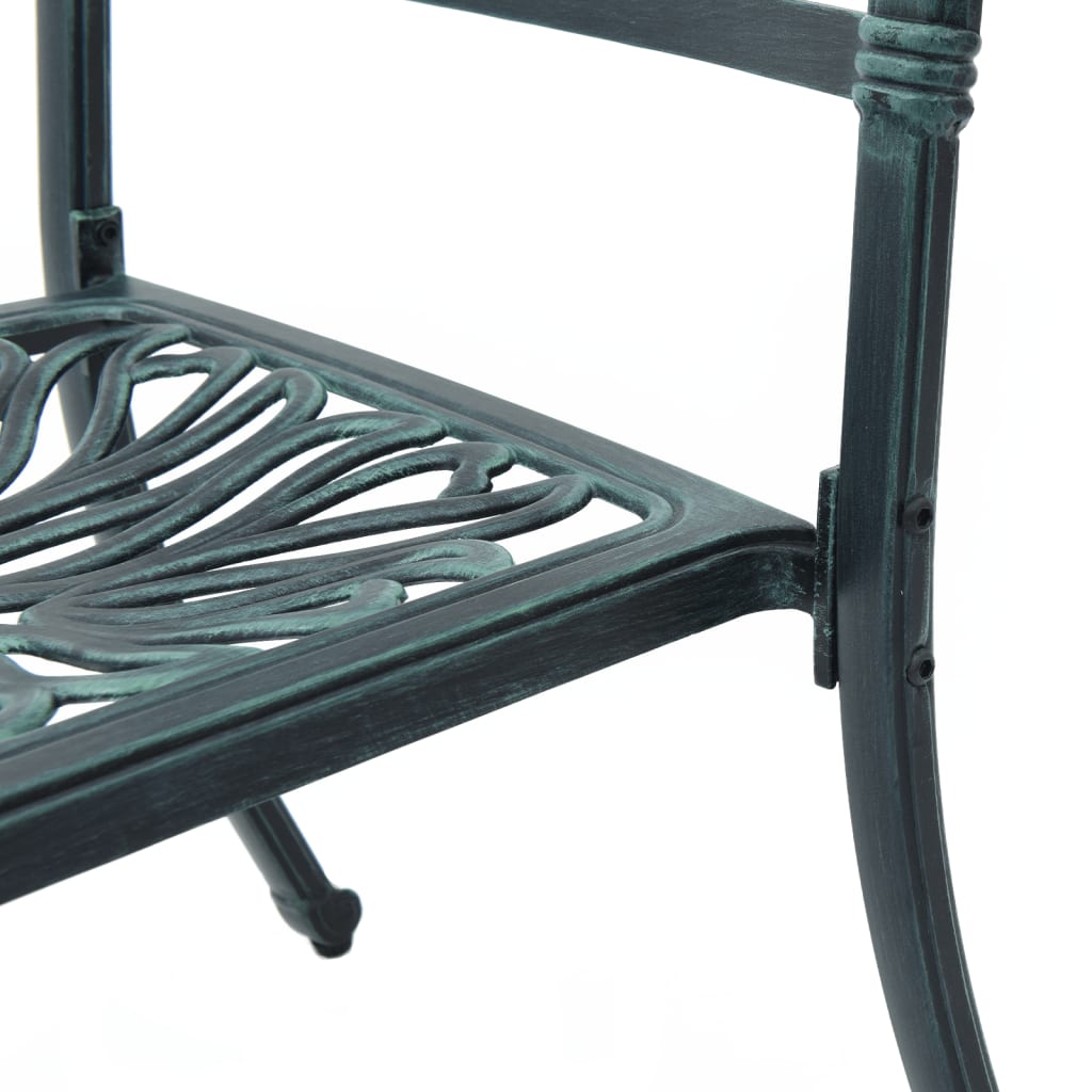 vidaXL 3 Piece Bistro Set Green Cast Aluminium