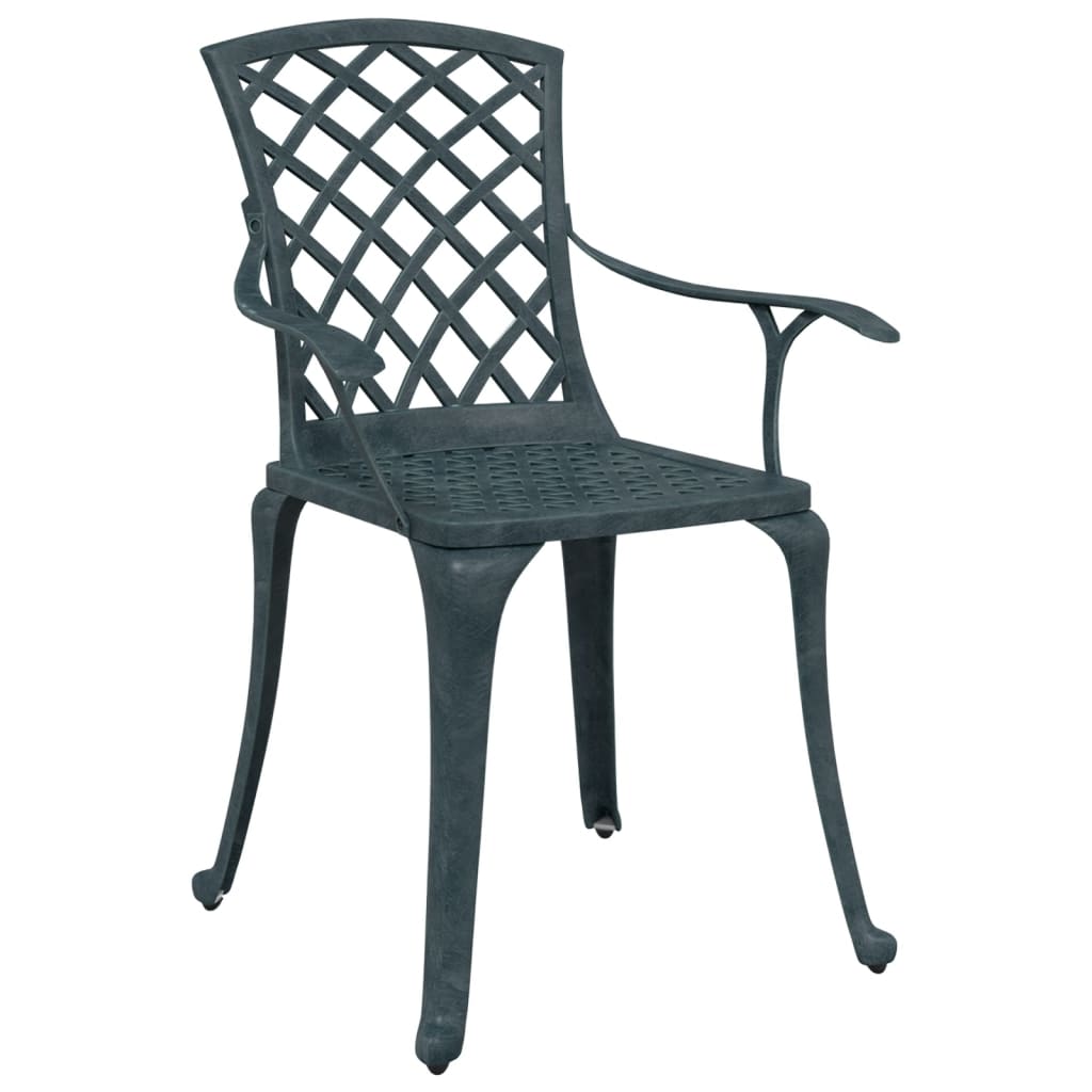 vidaXL 3 Piece Bistro Set Green Cast Aluminium