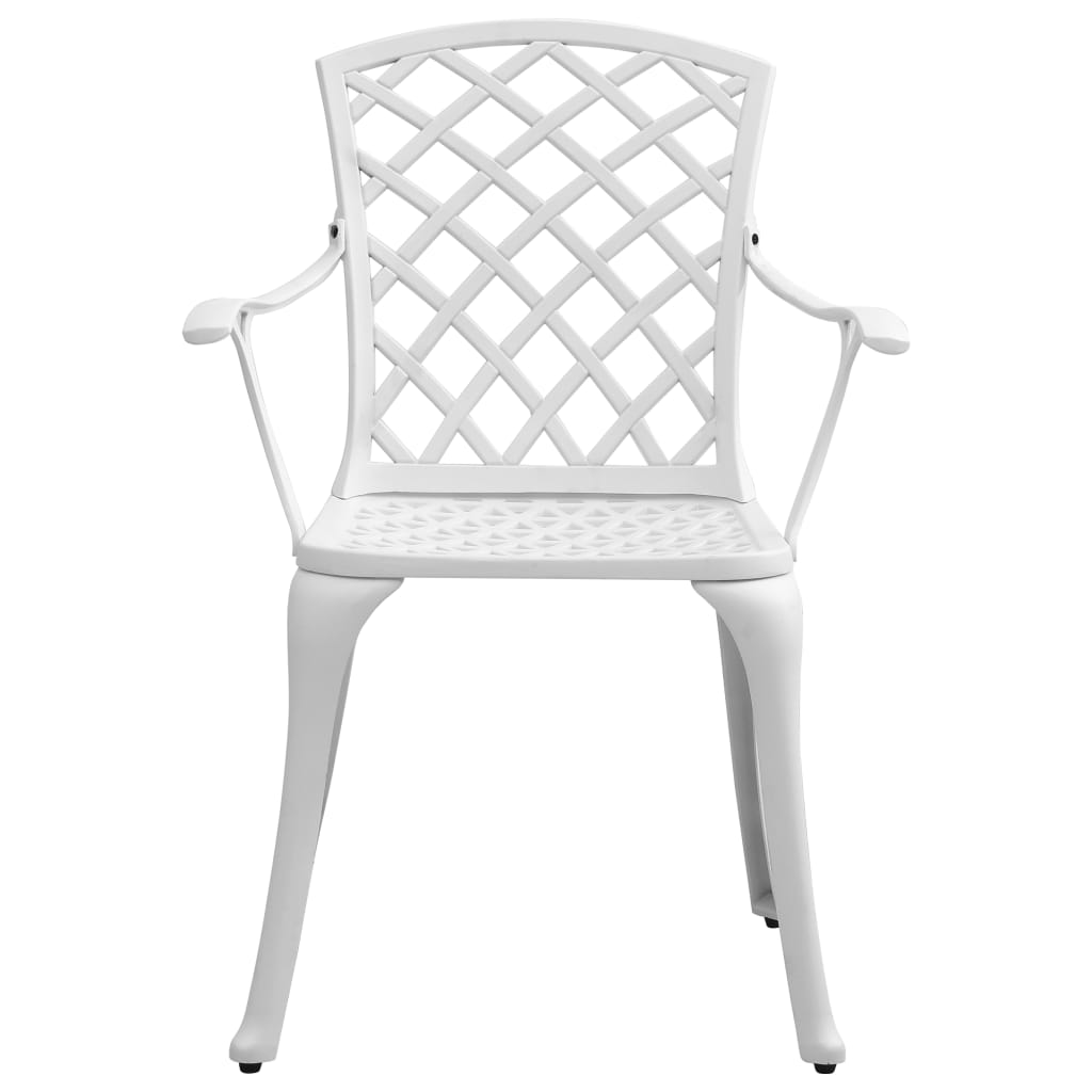 Garden Dining Set | White | Cast Aluminium | 5 Piece Set |  Ergonomic
