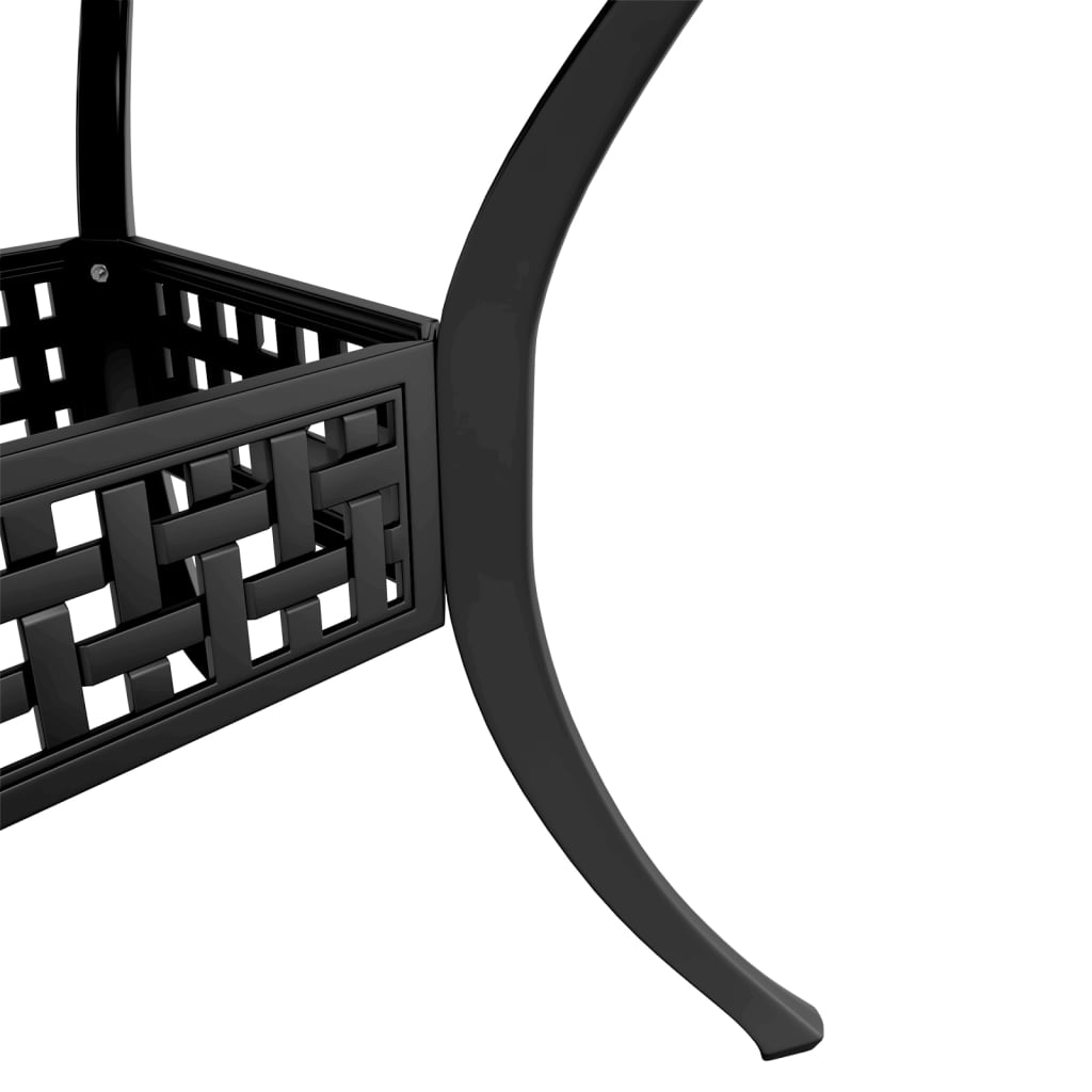 vidaXL 3 Piece Bistro Set Black Cast Aluminium