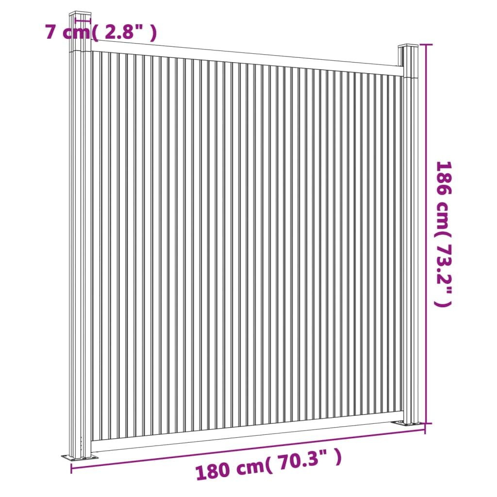 Fence Panel WPC Brown 180x186 cm