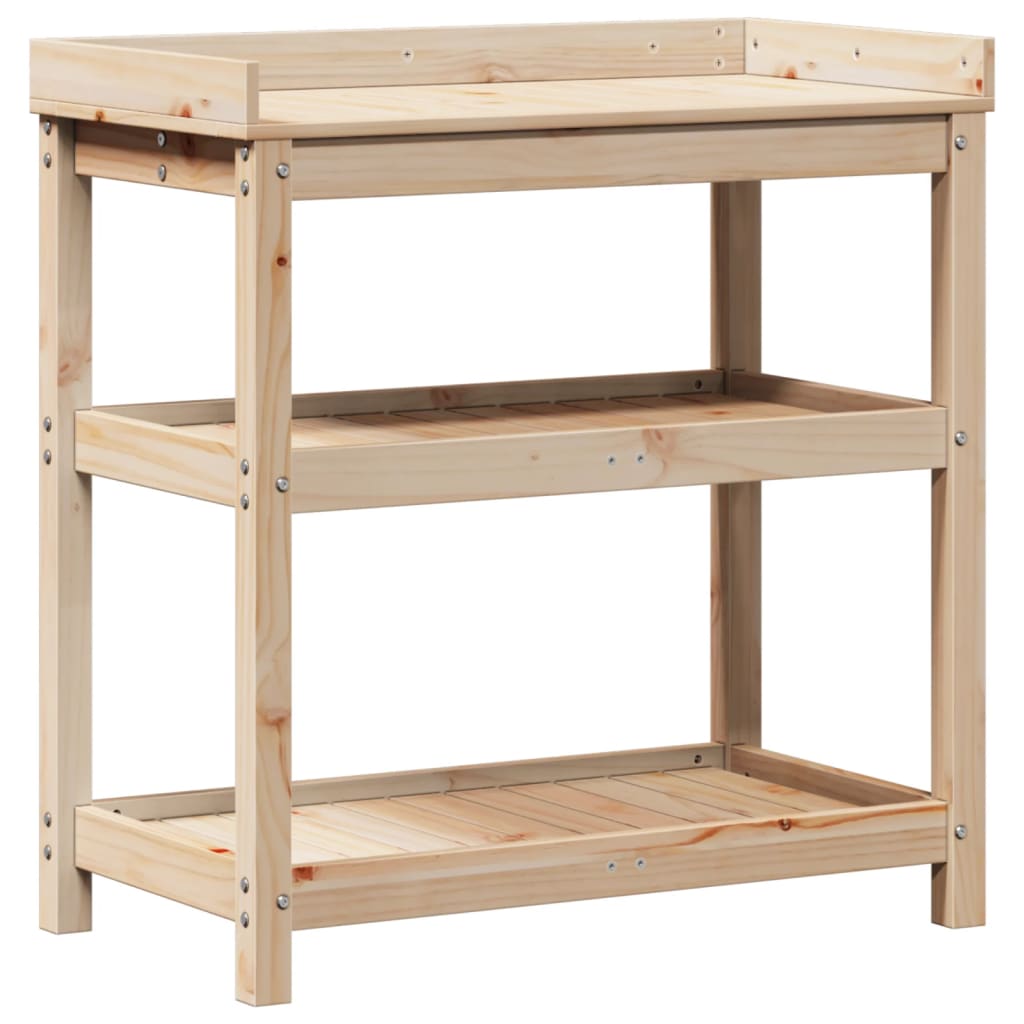 Potting Table with Shelves 82,5x45x86,5 cm Solid Wood Pine