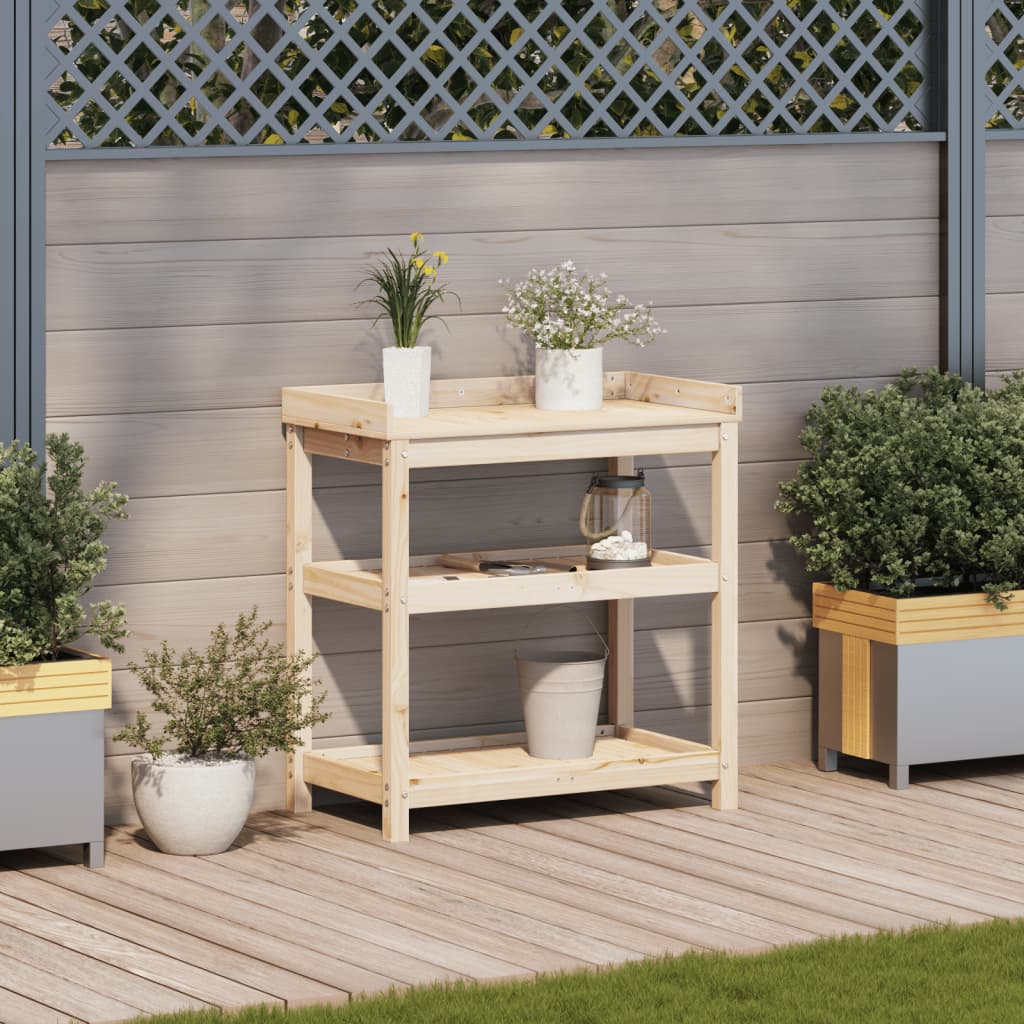 Potting Table with Shelves 82,5x45x86,5 cm Solid Wood Pine