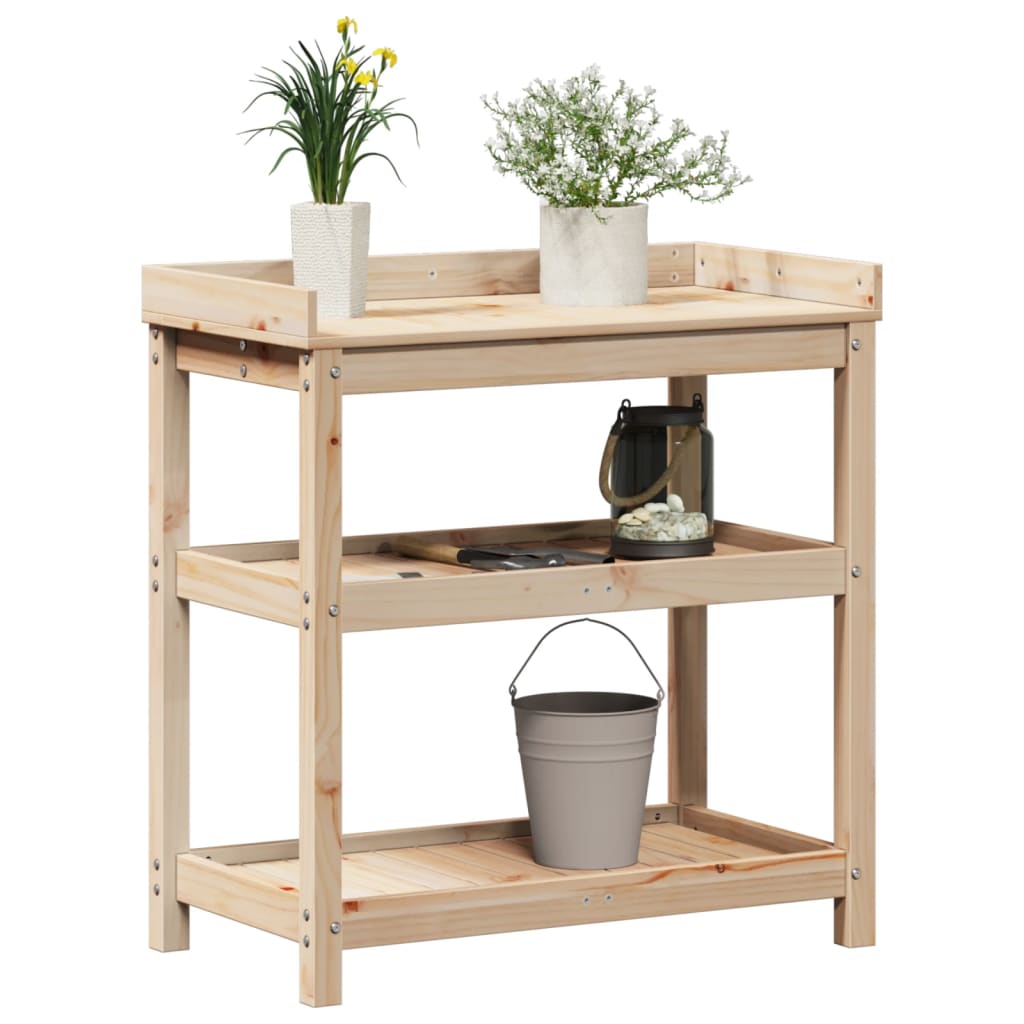 Potting Table with Shelves 82,5x45x86,5 cm Solid Wood Pine