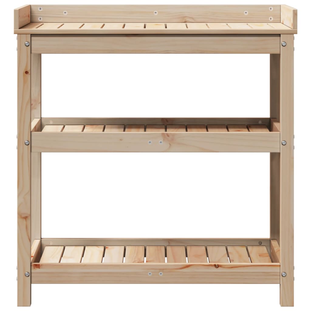 Potting Table with Shelves 82,5x45x86,5 cm Solid Wood Pine