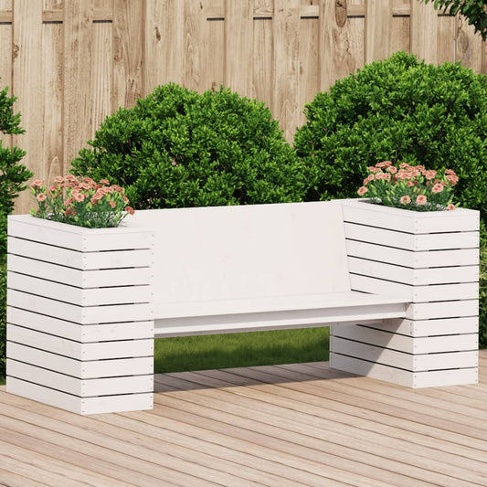 vidaXL Planter Bench White 167.5x60x65 cm Solid Wood Pine