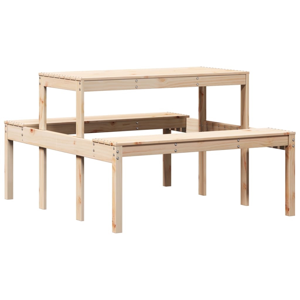 vidaXL Picnic Table 110x134x75 cm Solid Wood Pine