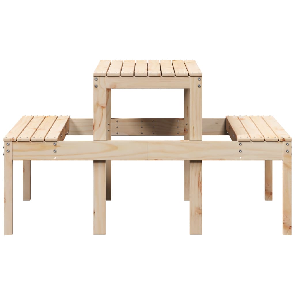 vidaXL Picnic Table 110x134x75 cm Solid Wood Pine