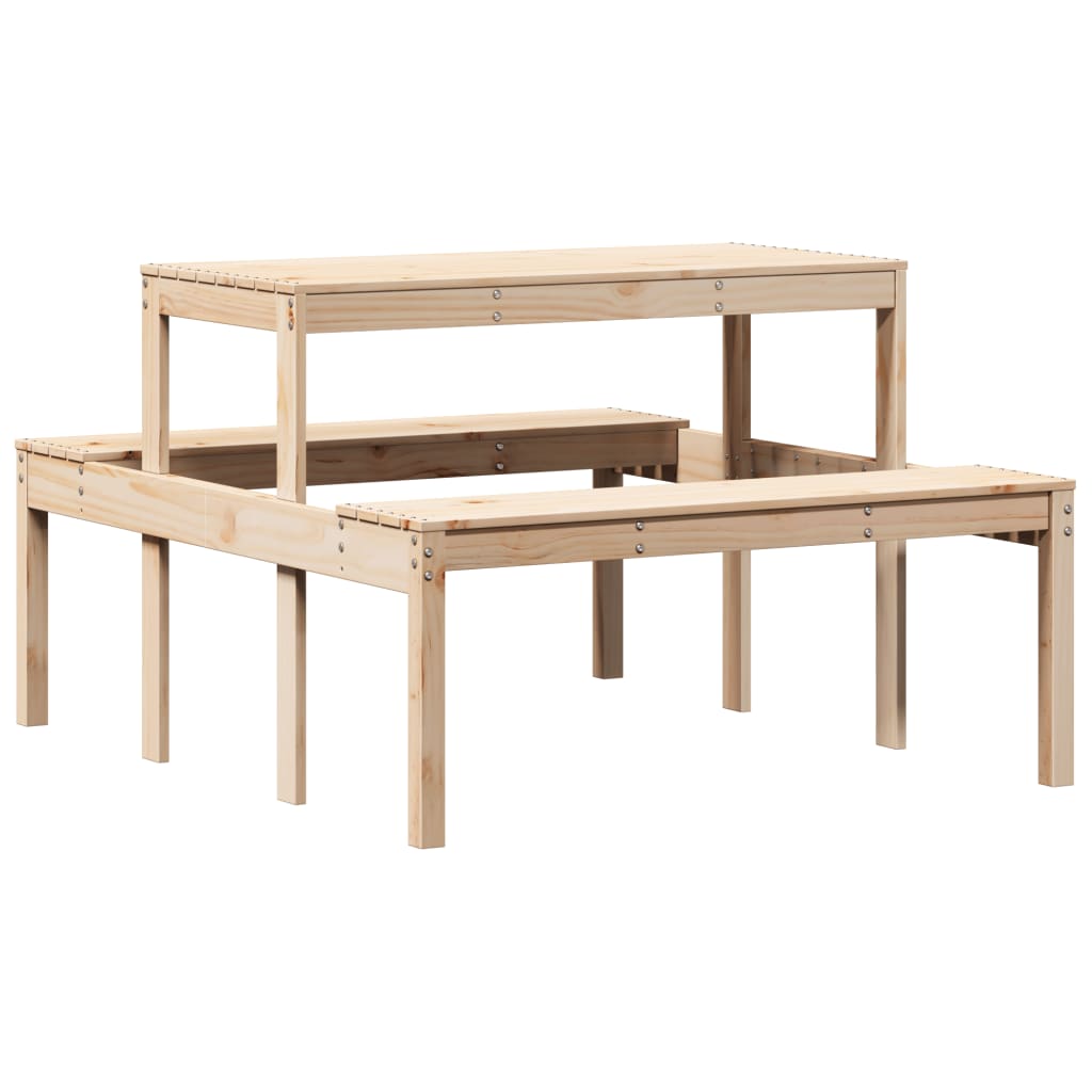 vidaXL Picnic Table 110x134x75 cm Solid Wood Pine