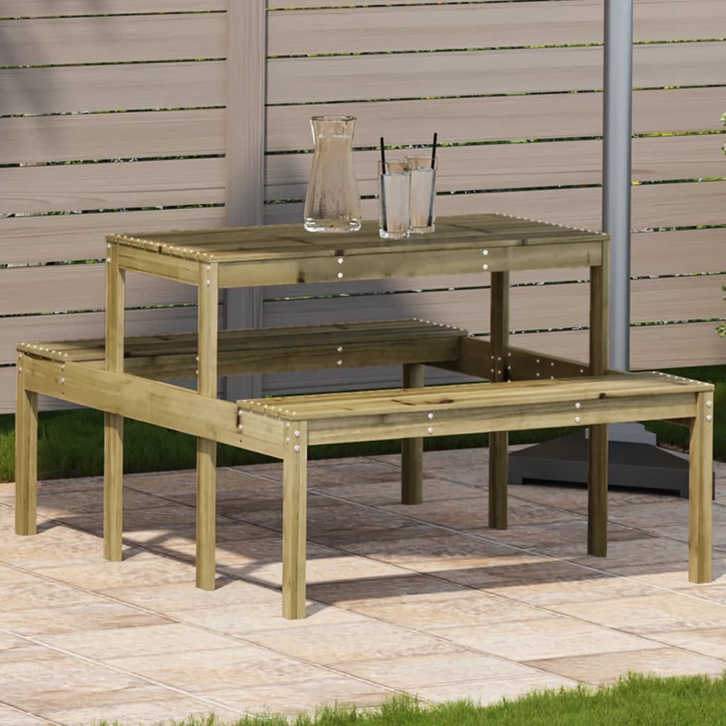 vidaXL Picnic Table 110x134x75 cm Impregnated Wood Pine