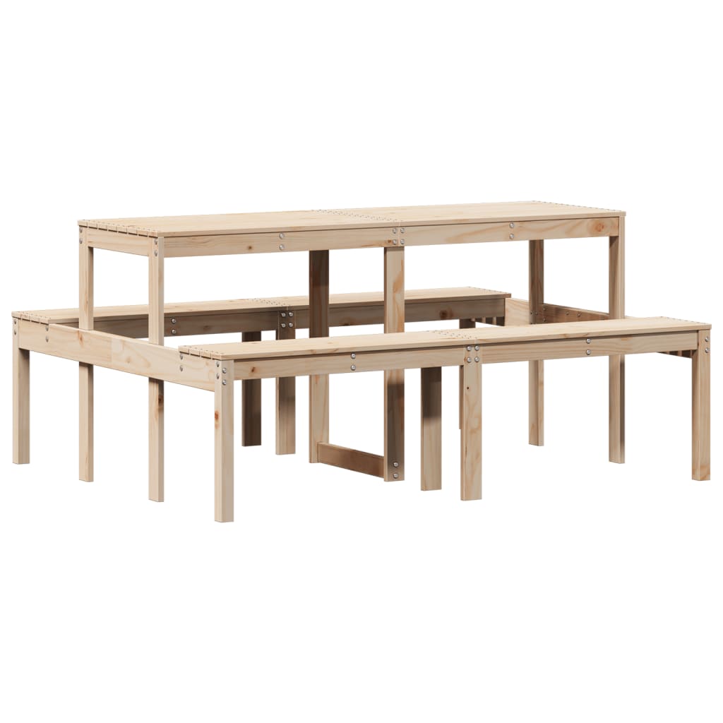 vidaXL Picnic Table 160x134x75 cm Solid Wood Pine