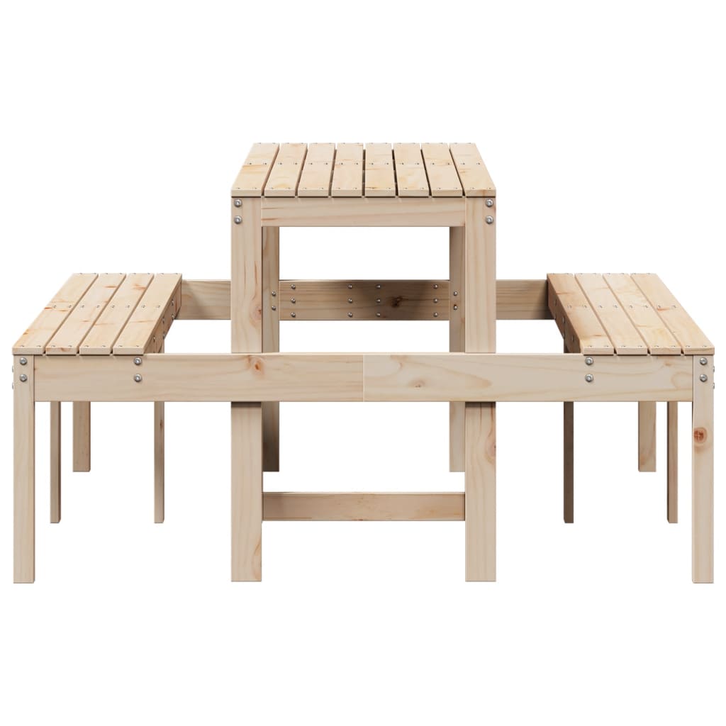 vidaXL Picnic Table 160x134x75 cm Solid Wood Pine