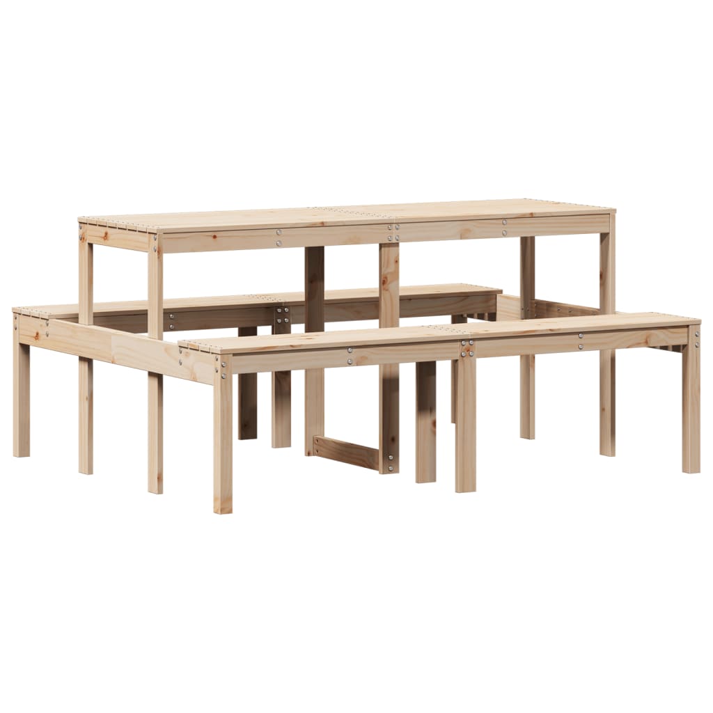 vidaXL Picnic Table 160x134x75 cm Solid Wood Pine