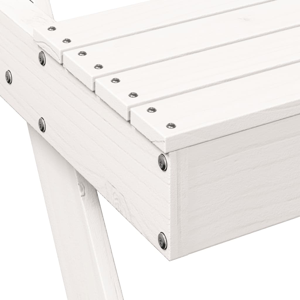 vidaXL Picnic Table White 105x134x75 cm Solid Wood Pine