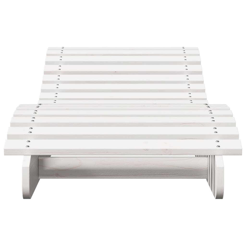 vidaXL Sun Lounger White 205x60x31.5 cm Solid Wood Pine