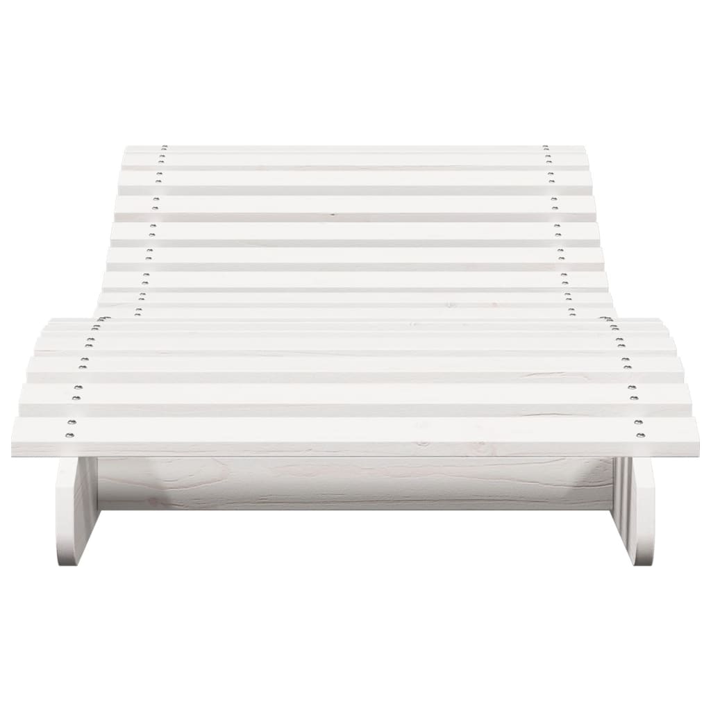 vidaXL Sun Lounger White 205x70x31.5 cm Solid Wood Pine