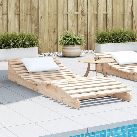 vidaXL Sun Lounger 205x80x31.5 cm Solid Wood Pine