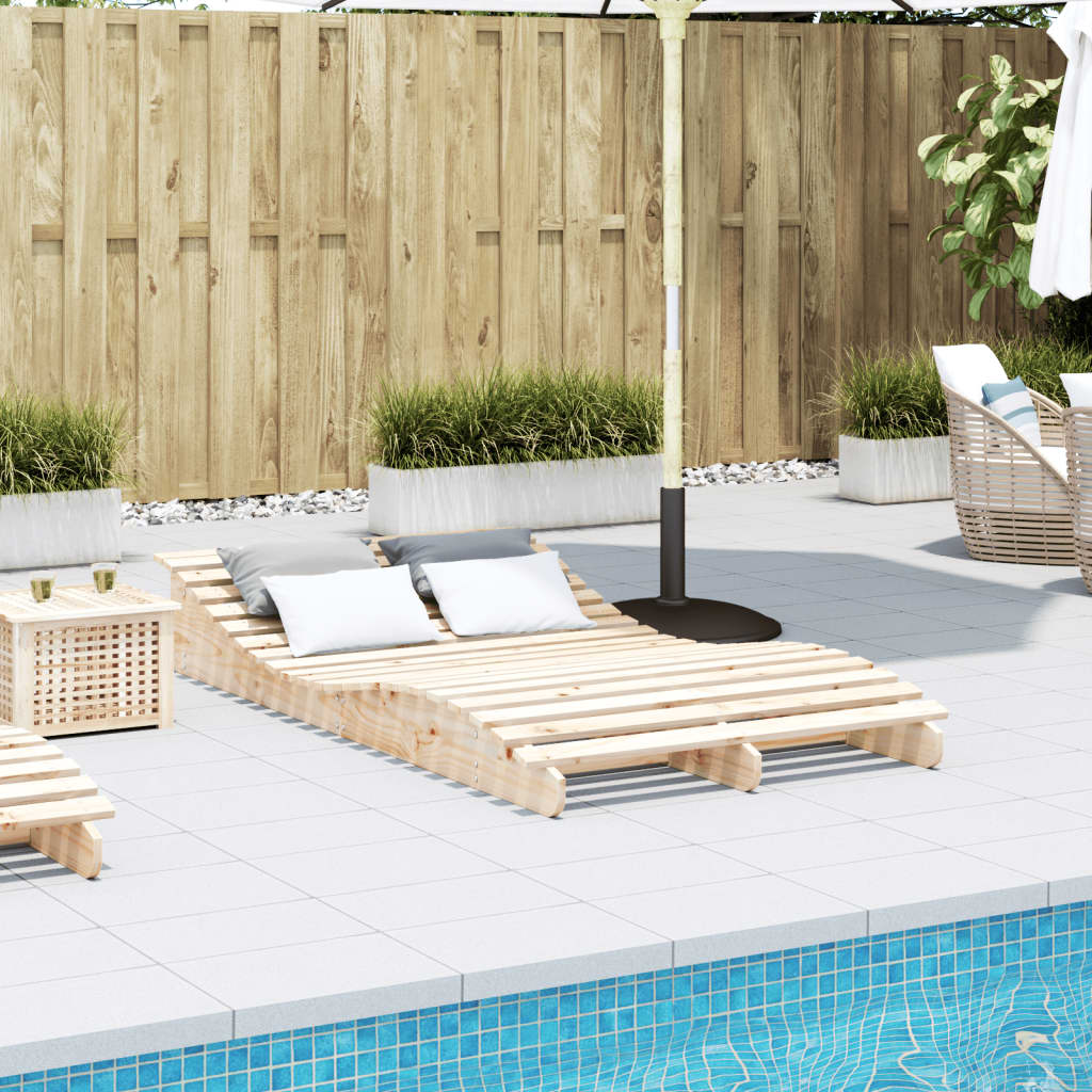 vidaXL Sun Lounger 205x110x31.5 cm Solid Wood Pine