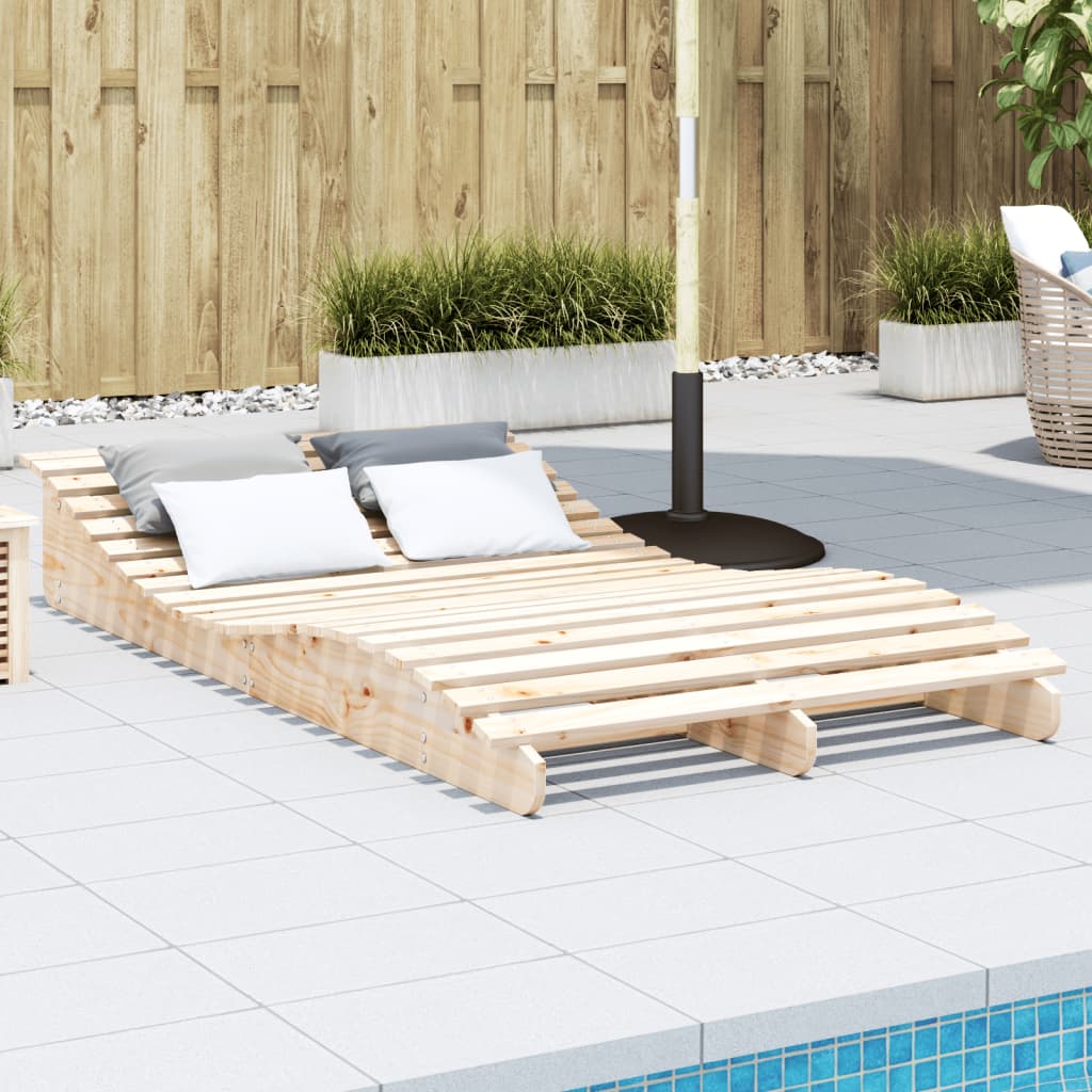 vidaXL Sun Lounger 205x110x31.5 cm Solid Wood Pine