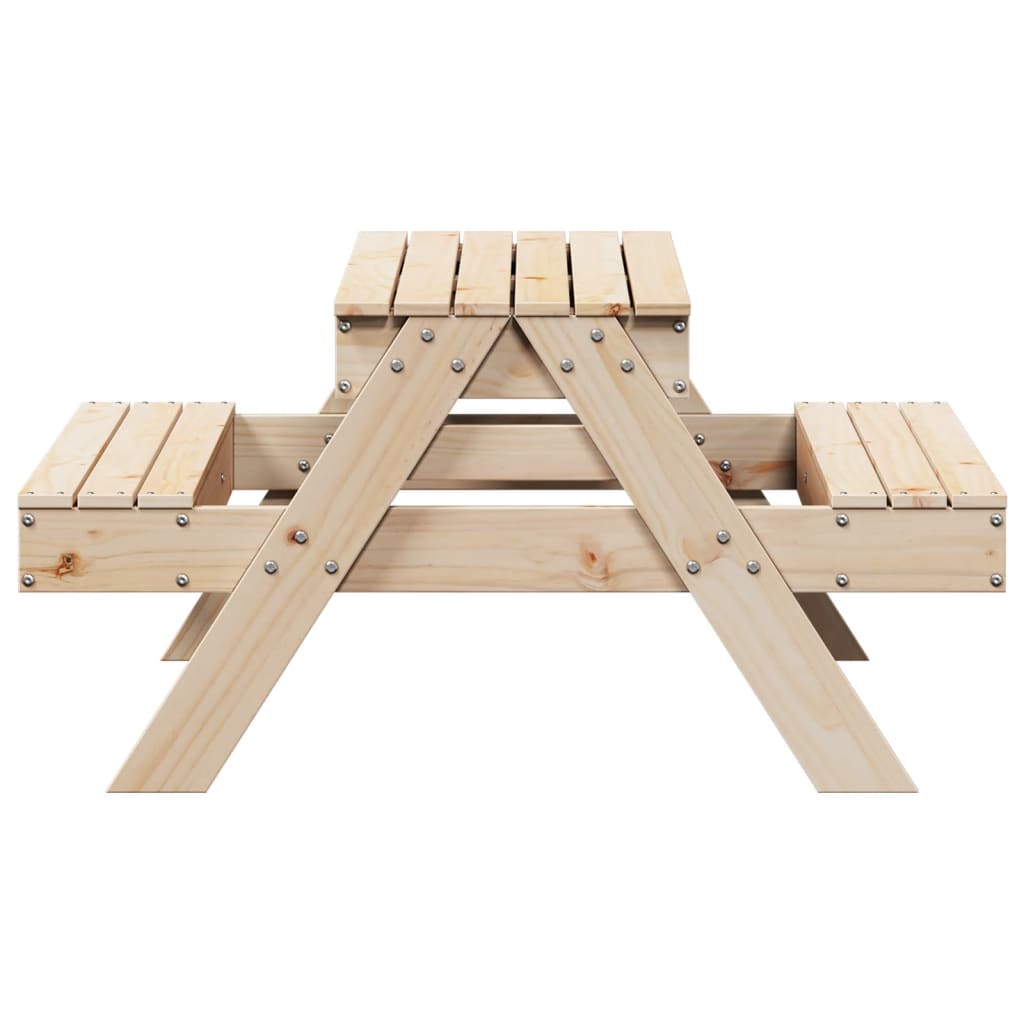 vidaXL Picnic Table with Sandpit for Kids Solid Wood Pine