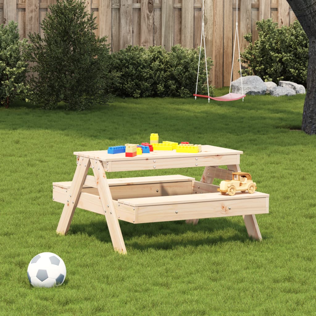 vidaXL Picnic Table for Kids 88x97x52 cm Solid Wood Pine