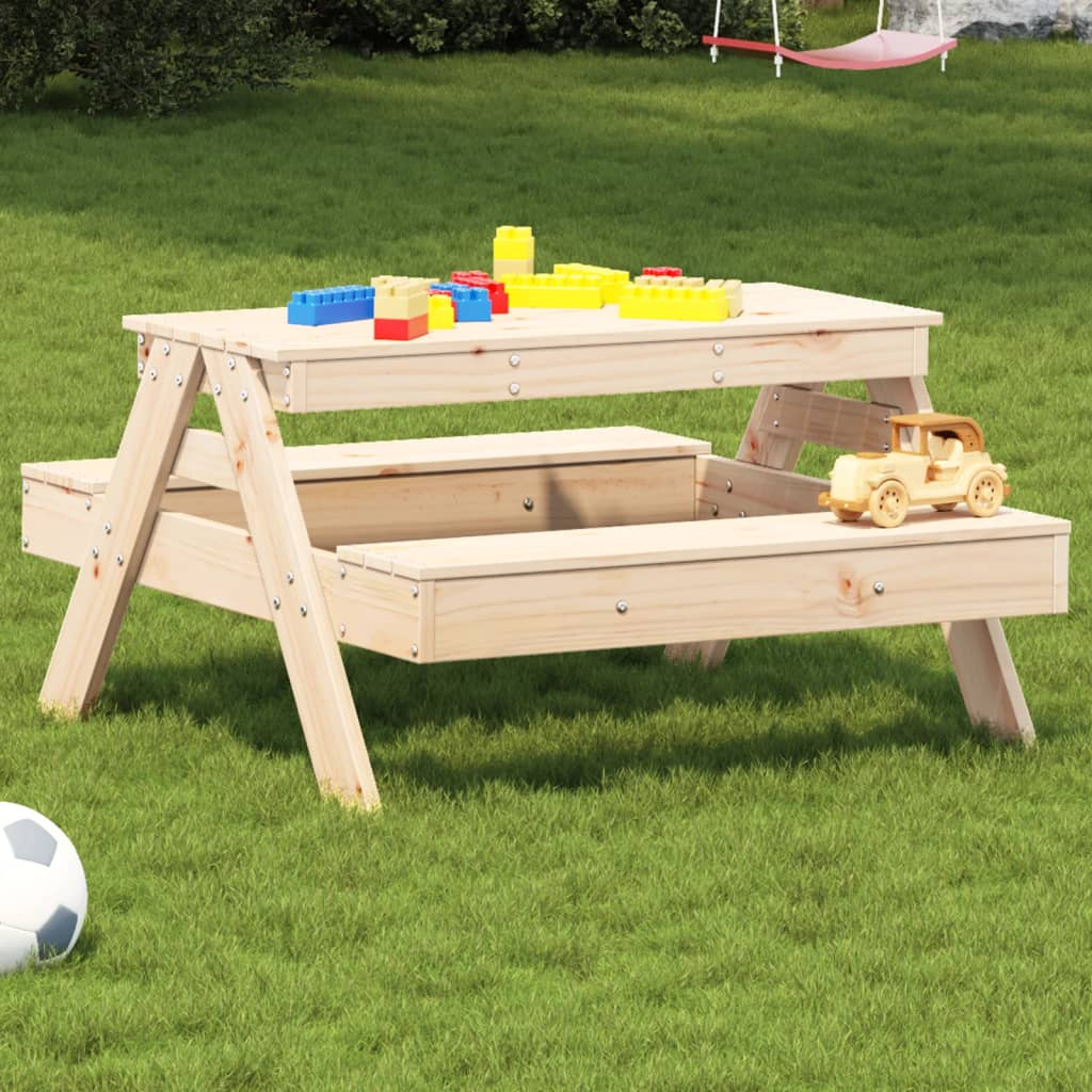 vidaXL Picnic Table for Kids 88x97x52 cm Solid Wood Pine