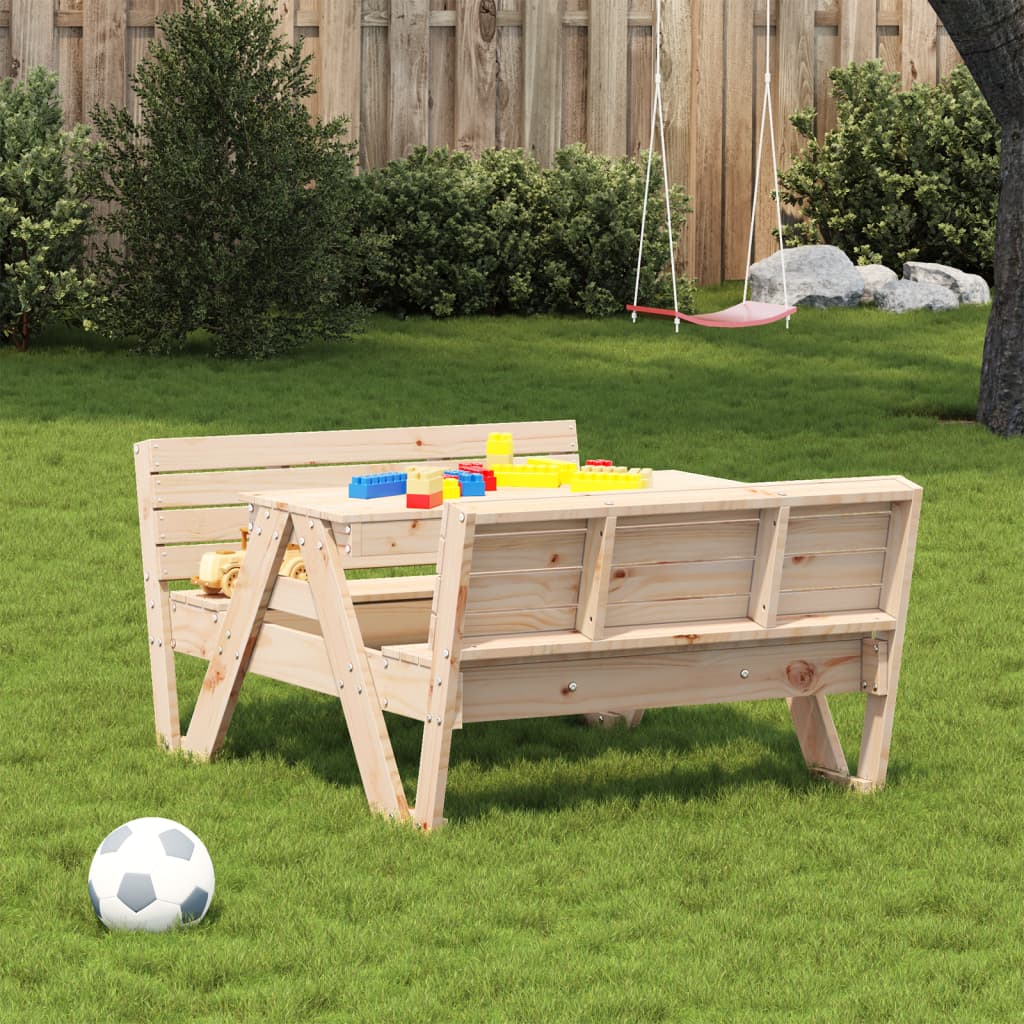 vidaXL Picnic Table for Kids 88x122x58 cm Solid Wood Pine