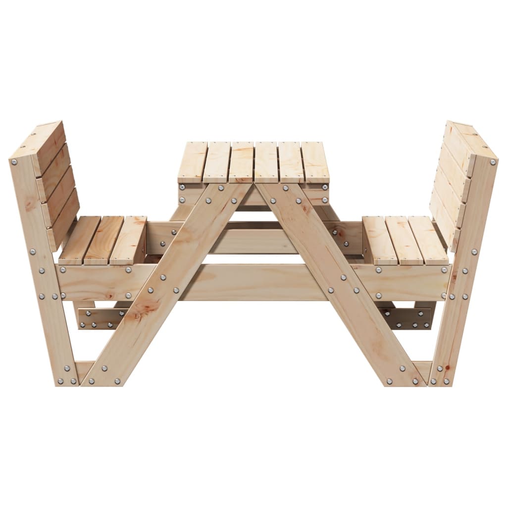 vidaXL Picnic Table for Kids 88x122x58 cm Solid Wood Pine