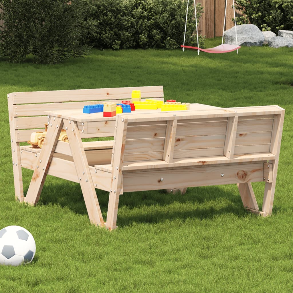 vidaXL Picnic Table for Kids 88x122x58 cm Solid Wood Pine