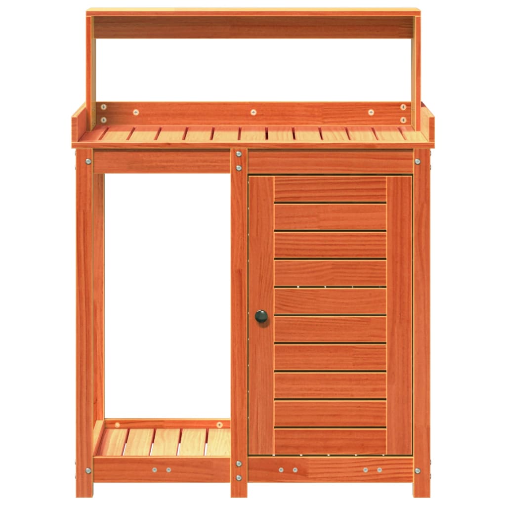 vidaXL Potting Table with Shelves Brown 82.5x50x109.5 cm Solid Wood Pine