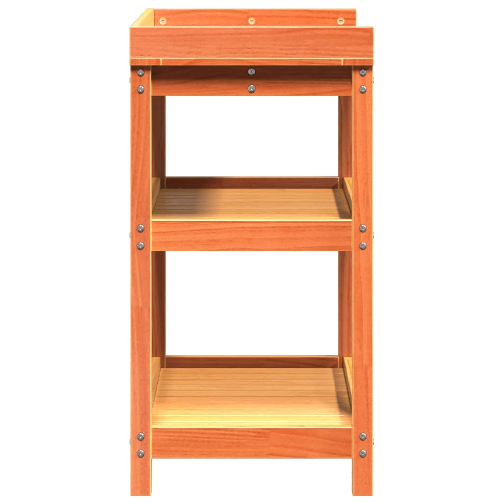 Potting Table with Shelves Brown 82.5x45x86.5 cm Solid Wood Pine
