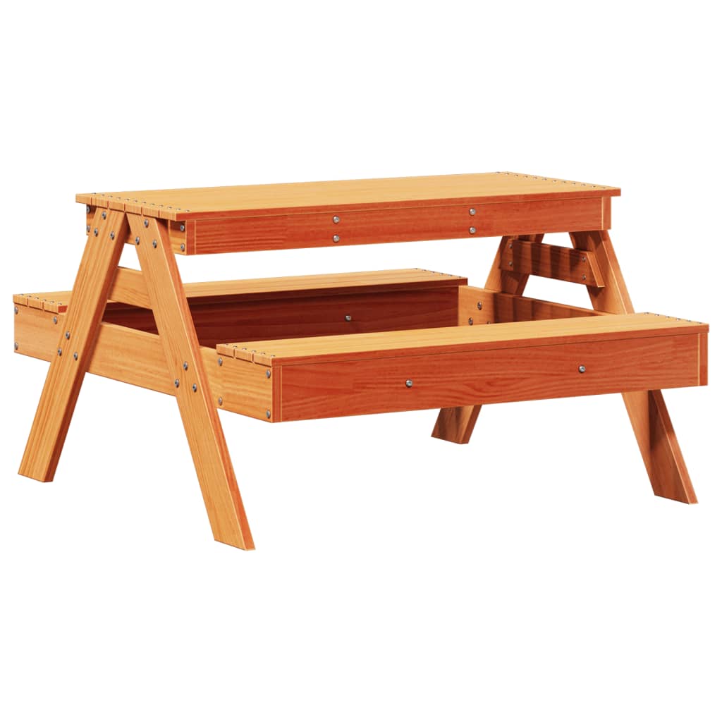 vidaXL Picnic Table for Kids Wax Brown 88x97x52 cm Solid Wood Pine