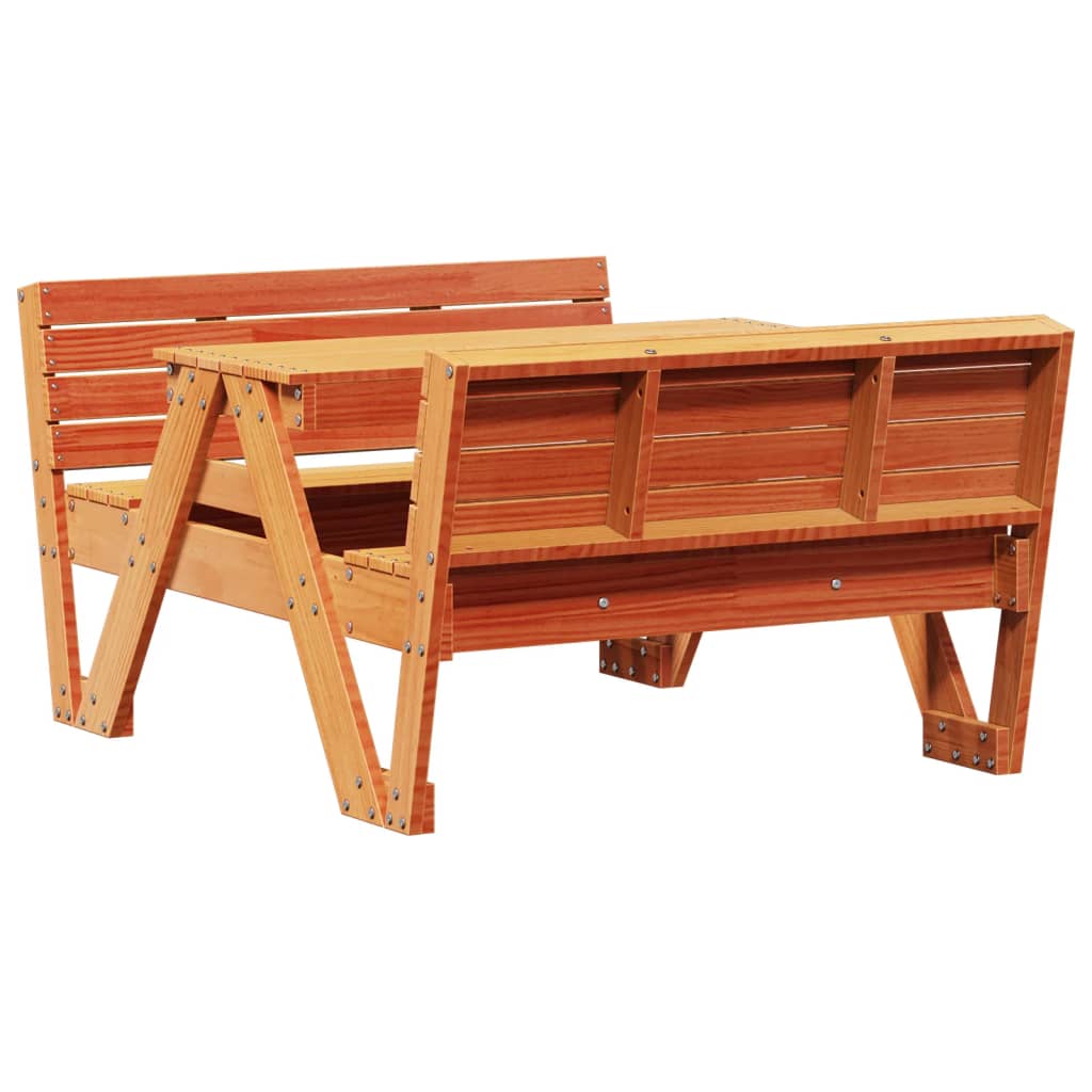 vidaXL Picnic Table for Kids Wax Brown 88x122x58 cm Solid Wood Pine