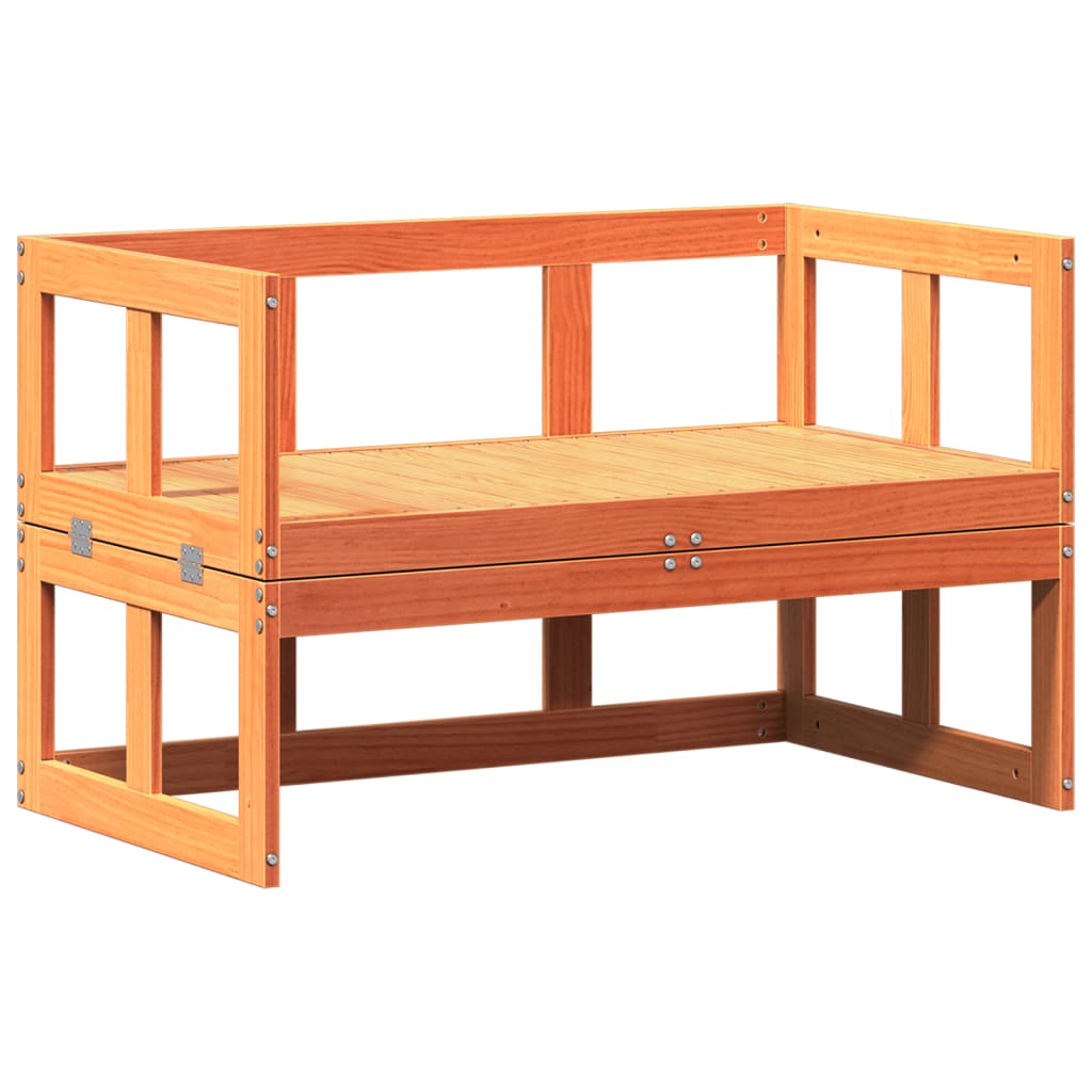 vidaXL Garden Sofa Bench Extendable Wax Brown Solid Wood Pine