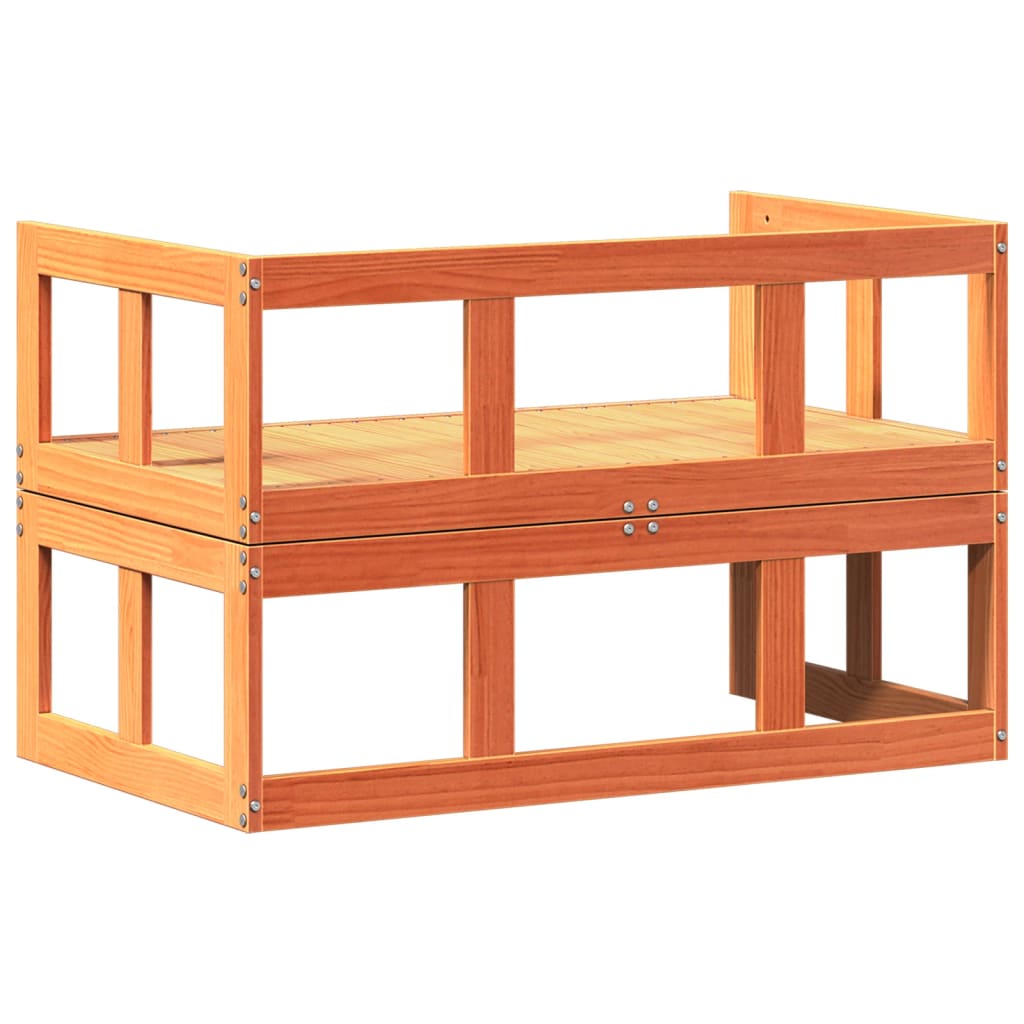 vidaXL Garden Sofa Bench Extendable Wax Brown Solid Wood Pine