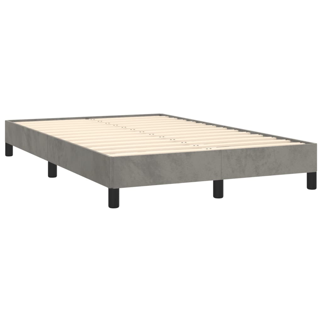 vidaXL Bed Frame without Mattress Light Grey 120x190 cm Small Double Velvet