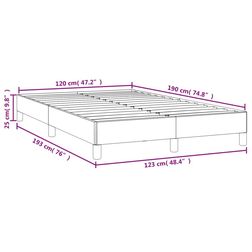 vidaXL Bed Frame without Mattress Light Grey 120x190 cm Small Double Velvet