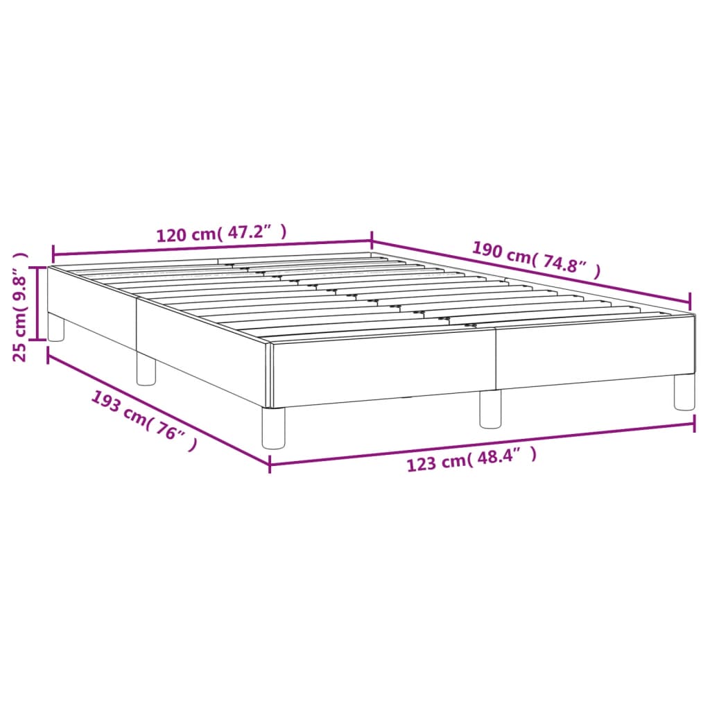 vidaXL Bed Frame without Mattress Dark Grey 120x190 cm Small Double Velvet