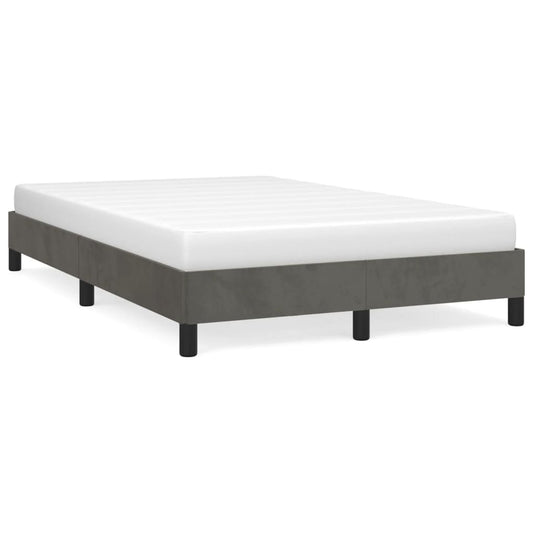 vidaXL Bed Frame without Mattress Dark Grey 120x190 cm Small Double Velvet