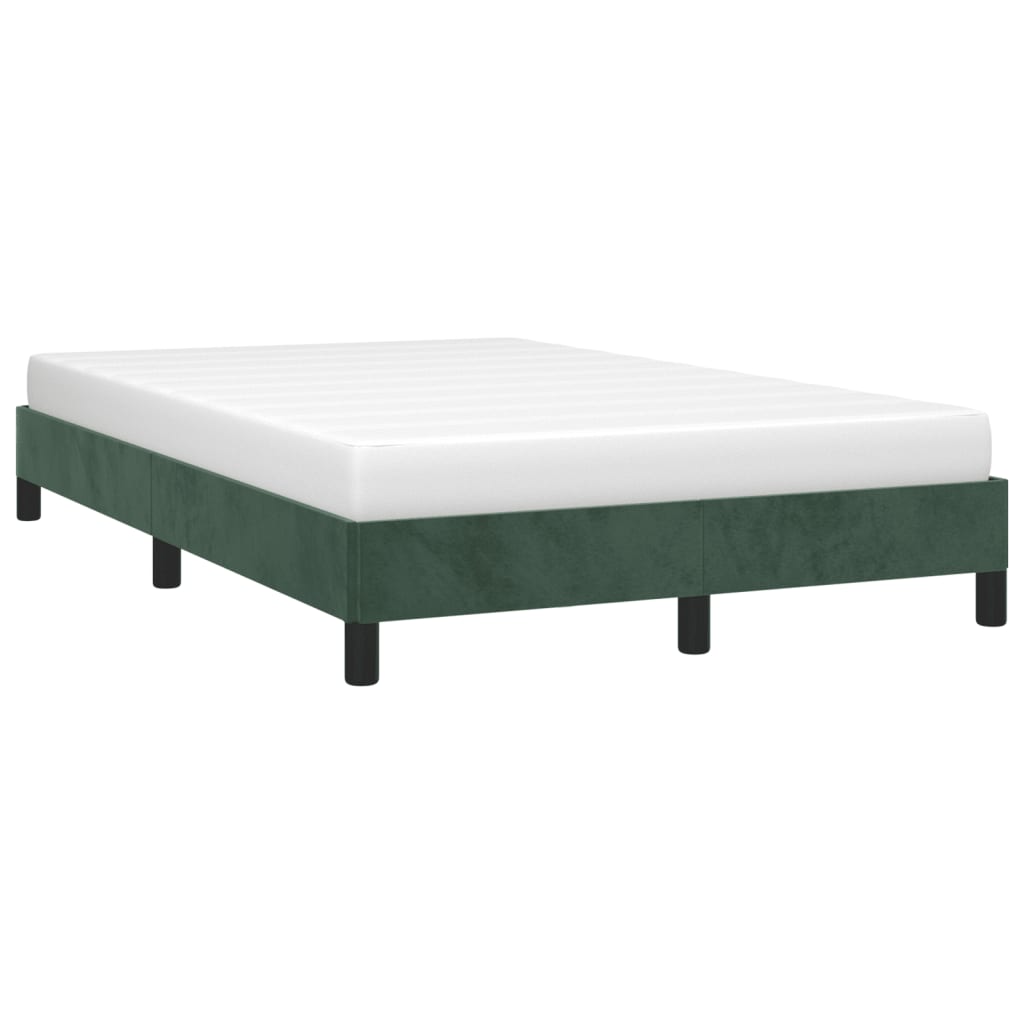 vidaXL Bed Frame without Mattress Dark Green 120x190 cm Small Double Velvet