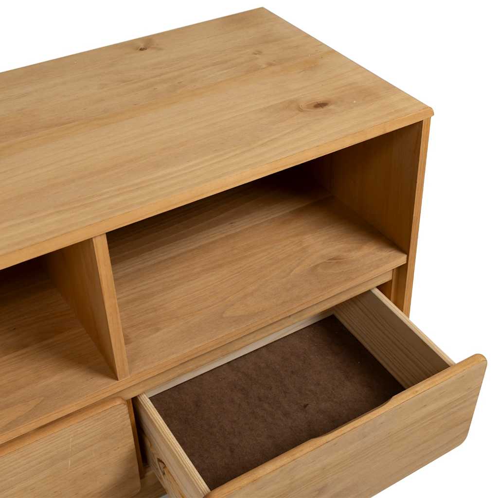 TV Cabinet "SAUDA" Oak 99x43x55 cm Solid Wood Pine