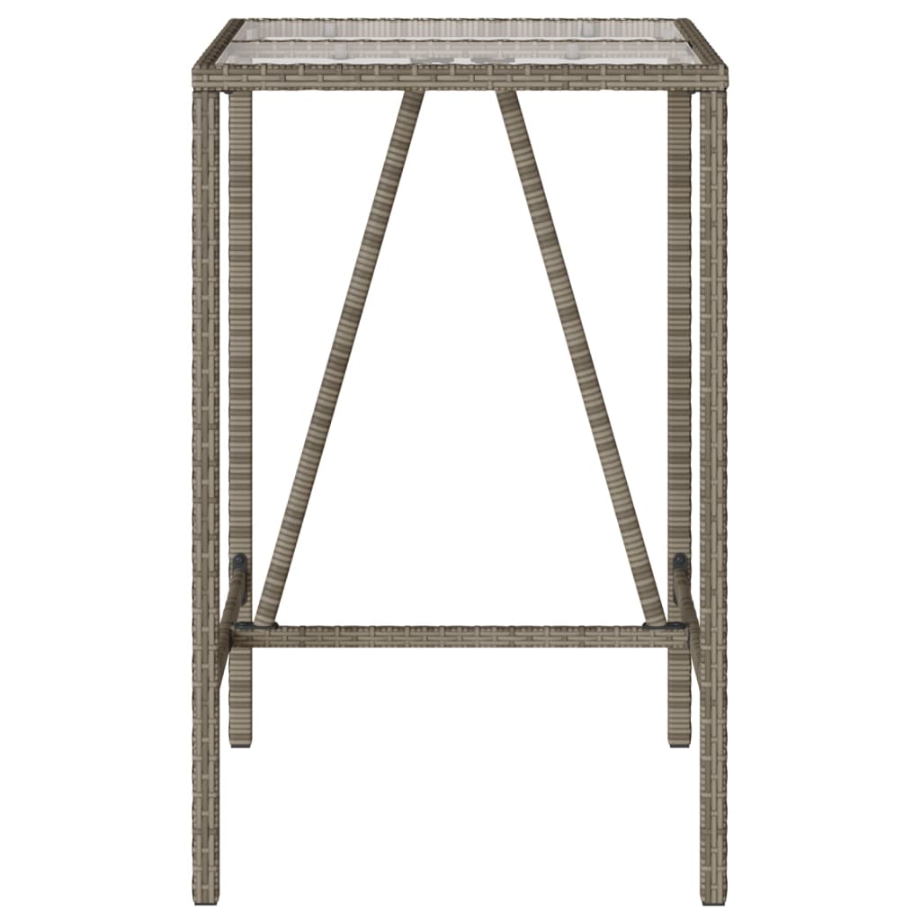 vidaXL Outdoor Bar Table Grey 70x70x110 cm Poly Rattan